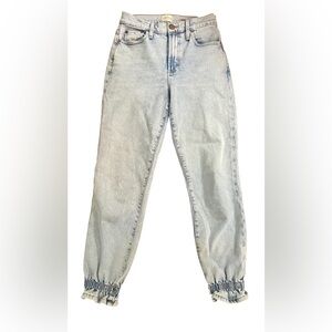 ALICE + OLIVIA Jeans Women’s 25 Amazing High Rise Elastic Ankle Blue Denim Read